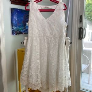 Cotton frais white lace dress size medium